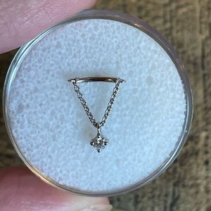 Maria Tash 14K White Gold Diamond Drape Threaded